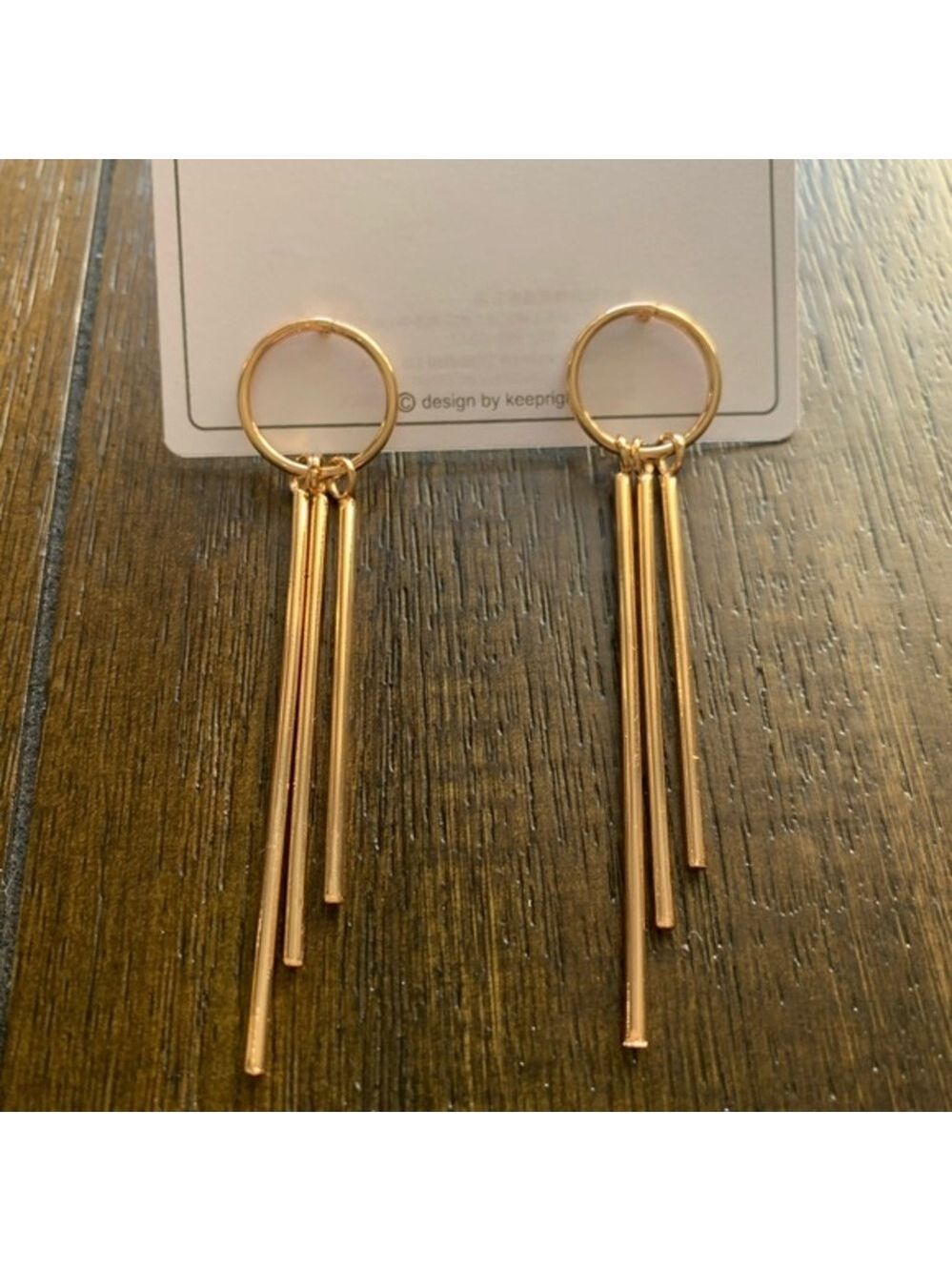 New Gold Dagger Hoop Earrings - Picture 1 of 2